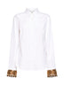 Camicia ricamata Chloris in popeline di cotone bianco