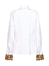 Camicia ricamata Chloris in popeline di cotone bianco