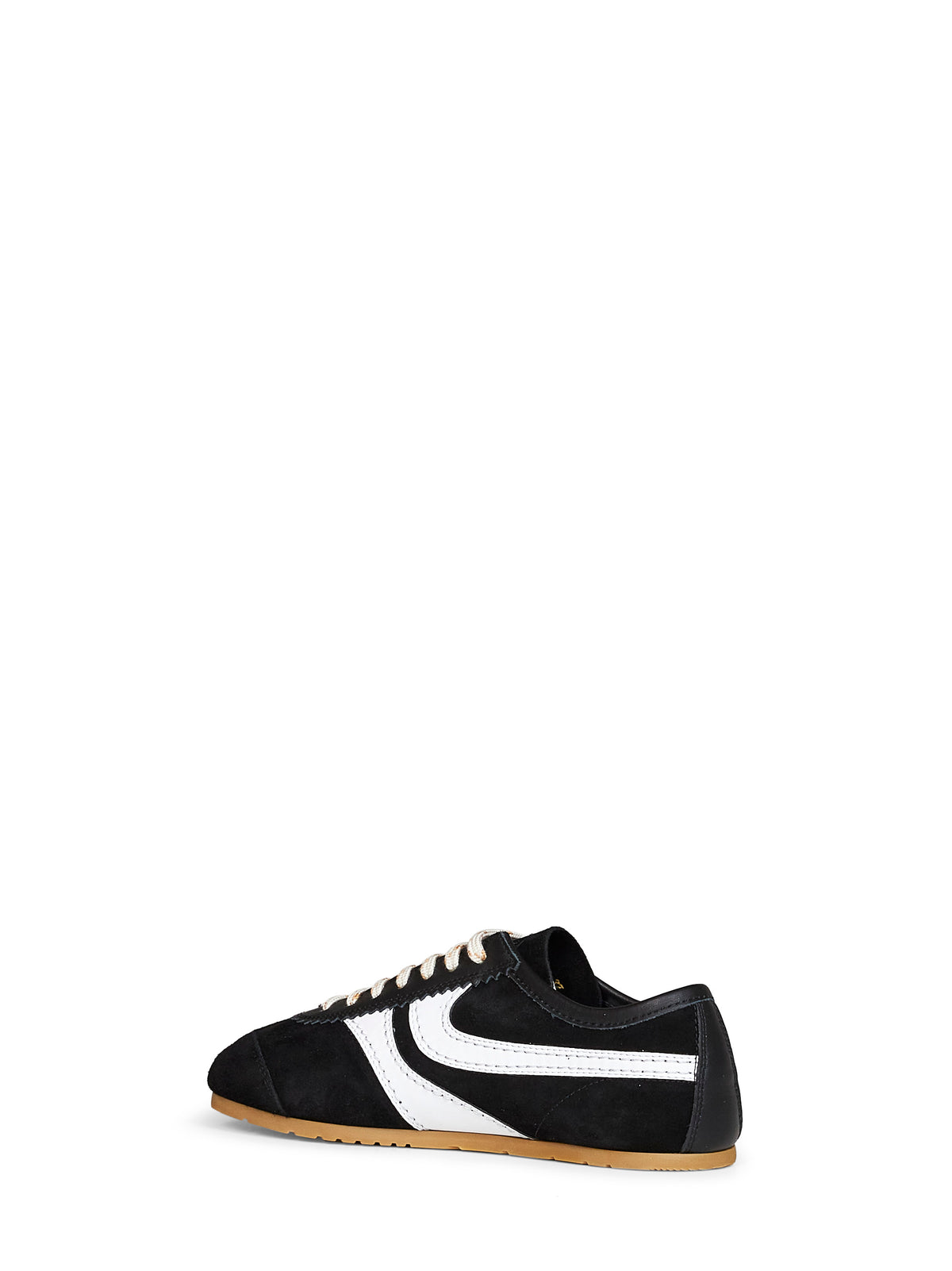 Sneakers in camoscio nero con dettagli in pelle