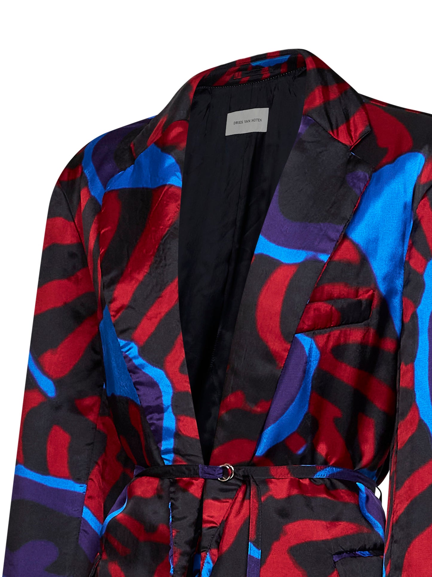 Blazer con cinturino Blursy in twill stampa Marbled Clay rossa