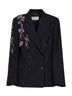 Black wool Barrysta double-breasted embroidered jacket