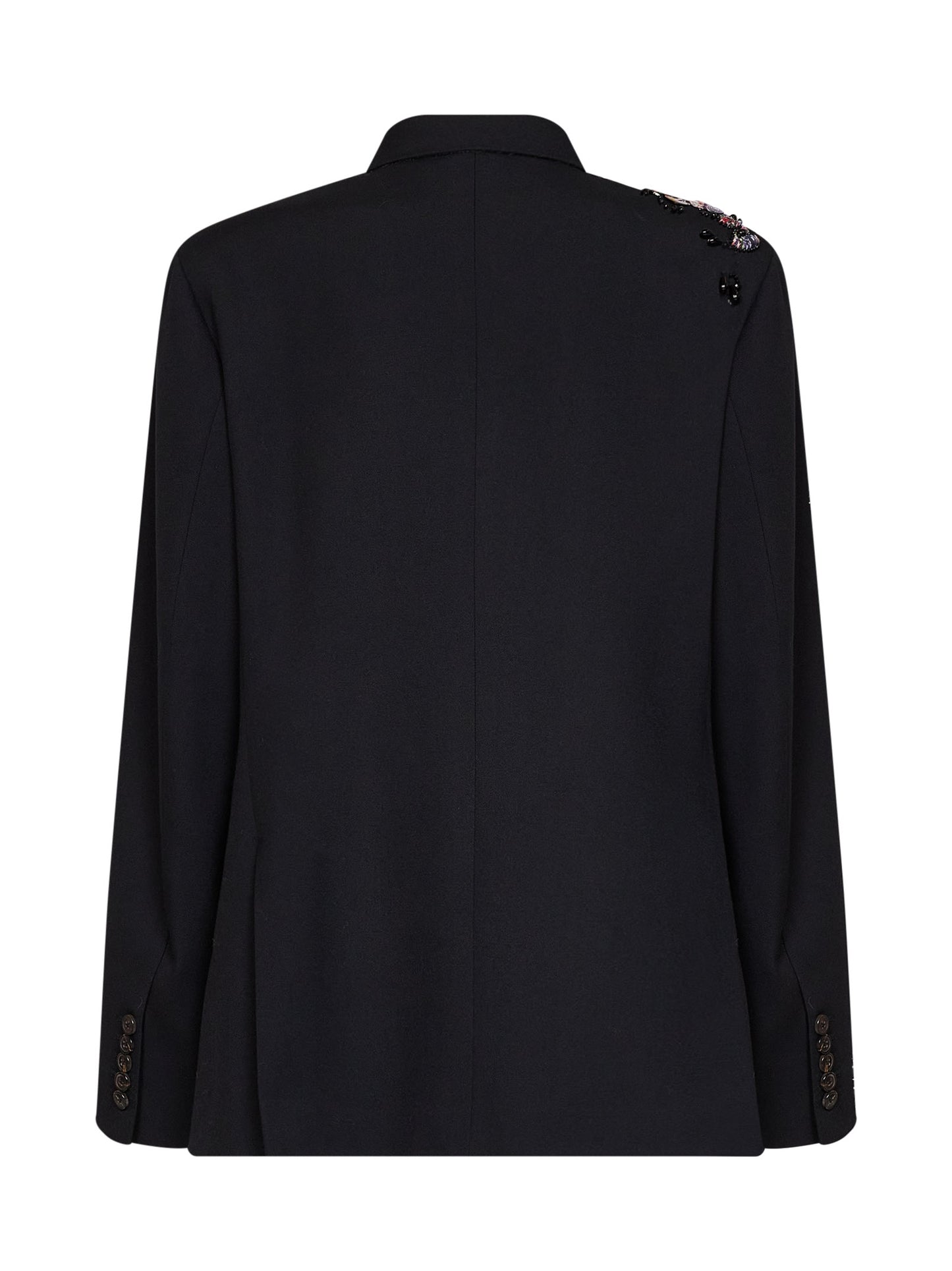 Black wool Barrysta double-breasted embroidered jacket