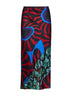 Gonna midi Sati in twill stampa Marbled Clay rossa