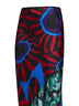 Gonna midi Sati in twill stampa Marbled Clay rossa
