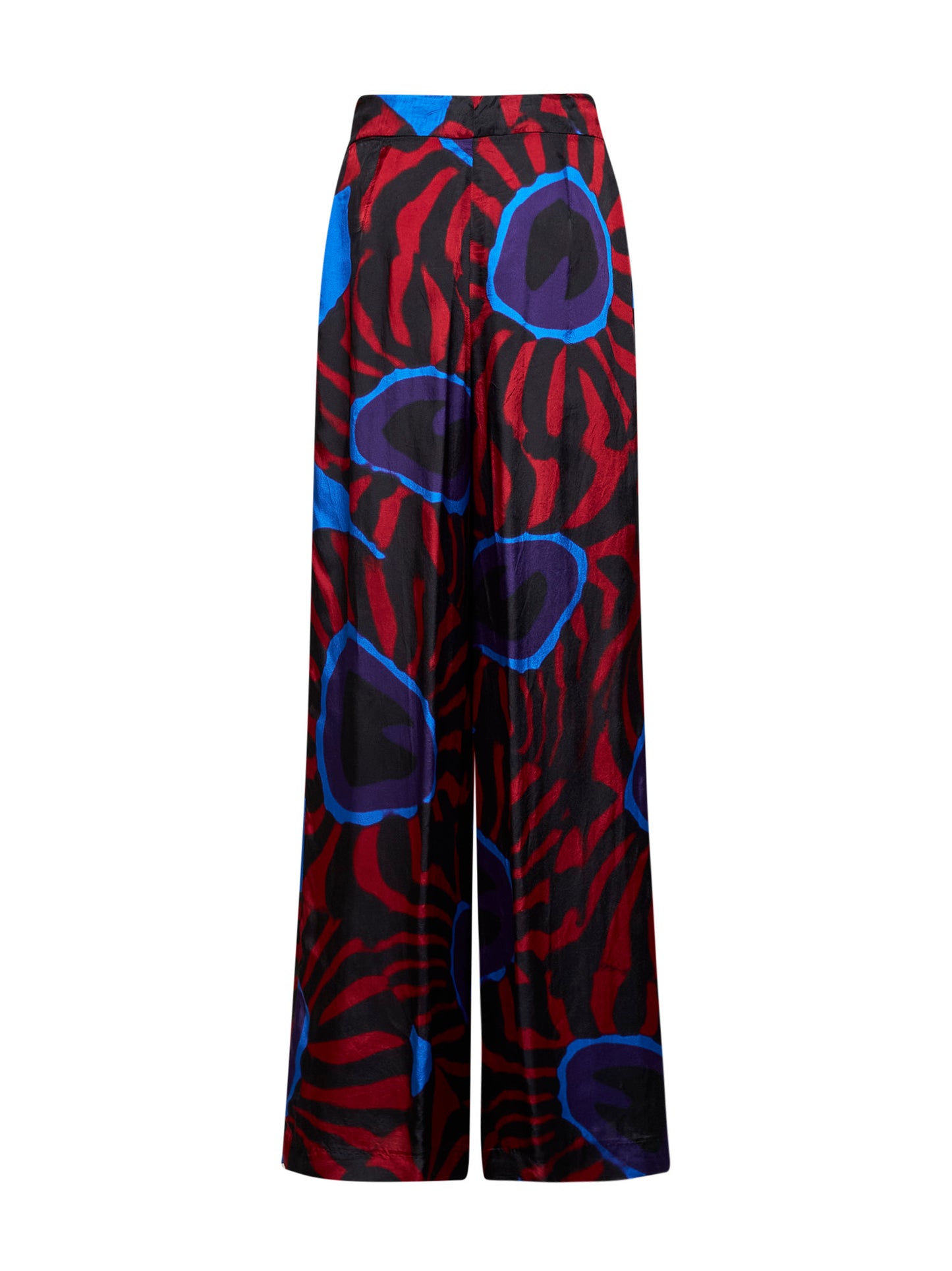 Red Marbled Clay-print twill Pamplona wide trousers