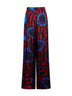 Red Marbled Clay-print twill Pamplona wide trousers