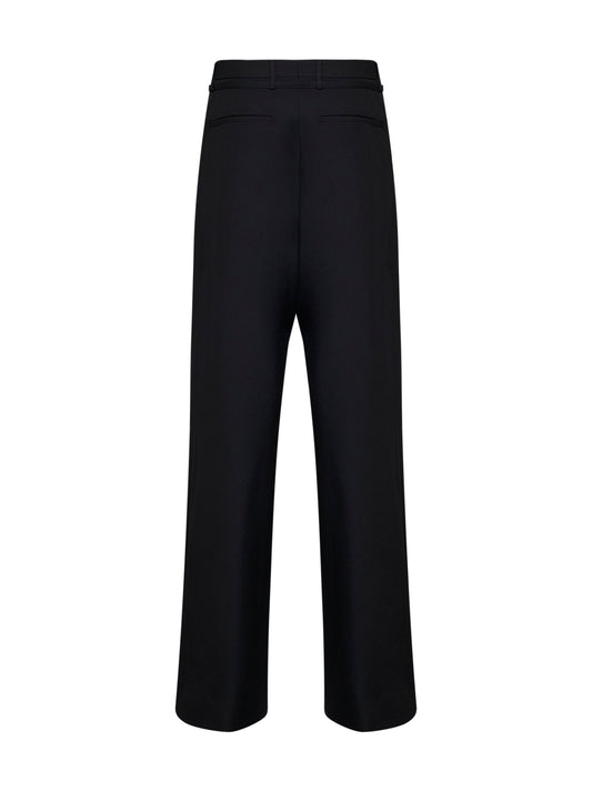 Pantaloni con cintura Peacha in lana nera