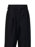Black wool Peacha belted trousers