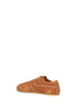 Sneakers in pelle scamosciata cuoio con dettagli in pelle