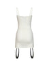 White stretch tulle Acqua mini dress with jeweled details