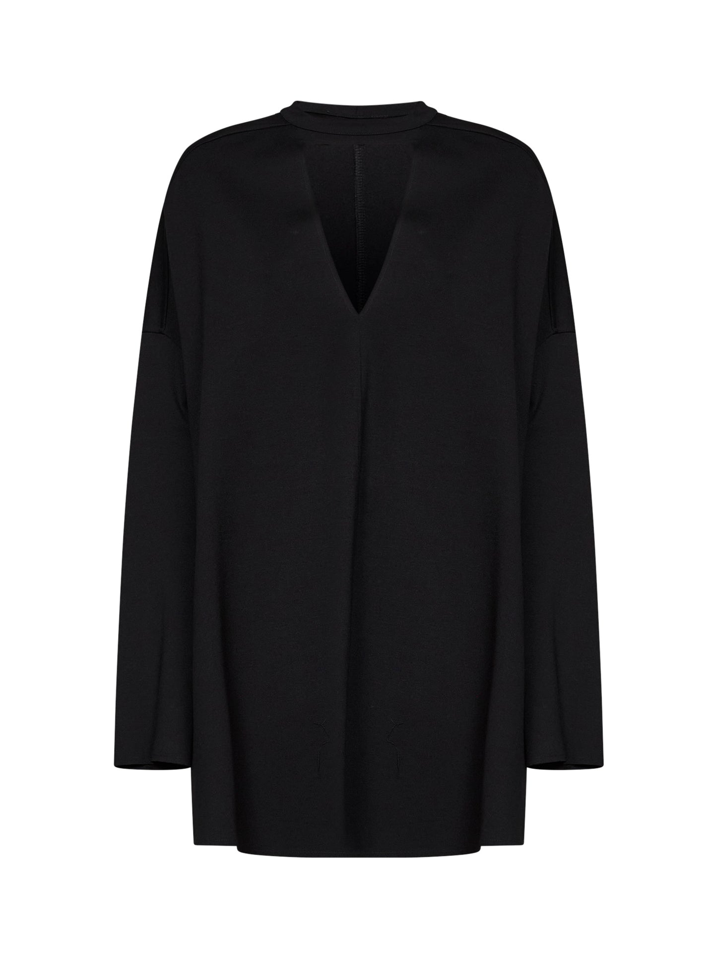 Black technical Milano stitch oversized Uovo mini dress
