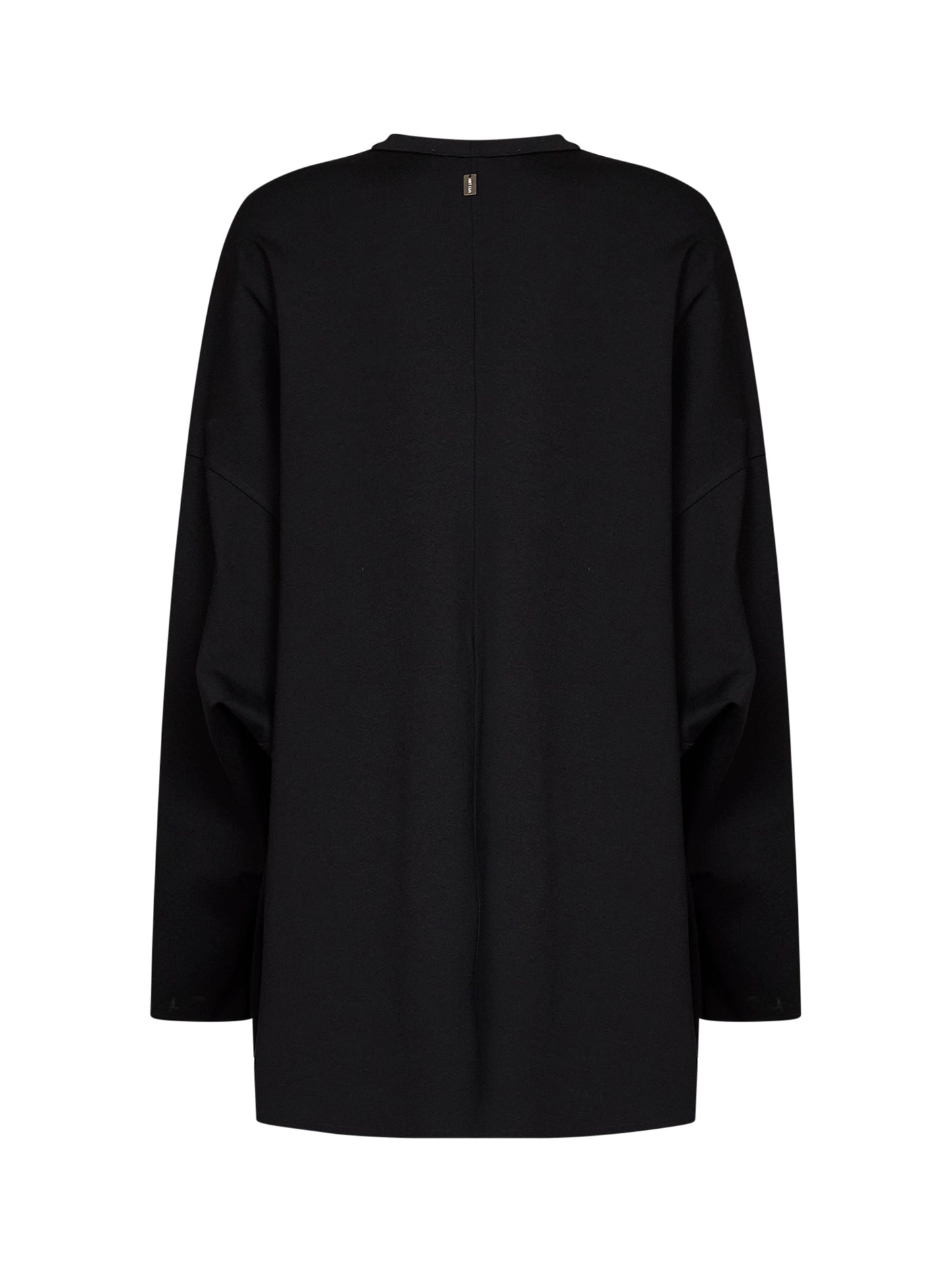 Black technical Milano stitch oversized Uovo mini dress