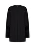 Black technical Milano stitch oversized Uovo mini dress