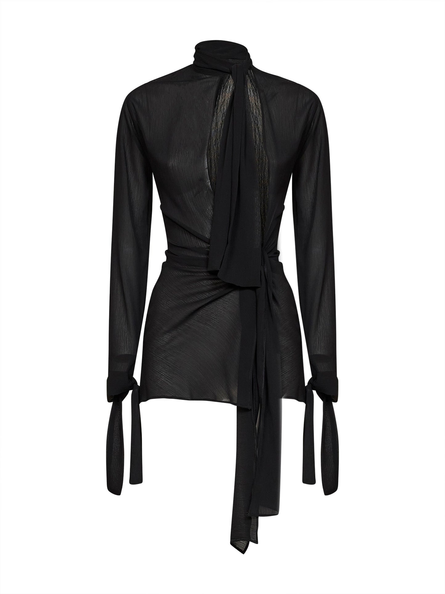 Miniabito cut-out Ava in chiffon nero
