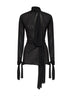 Miniabito cut-out Ava in chiffon nero