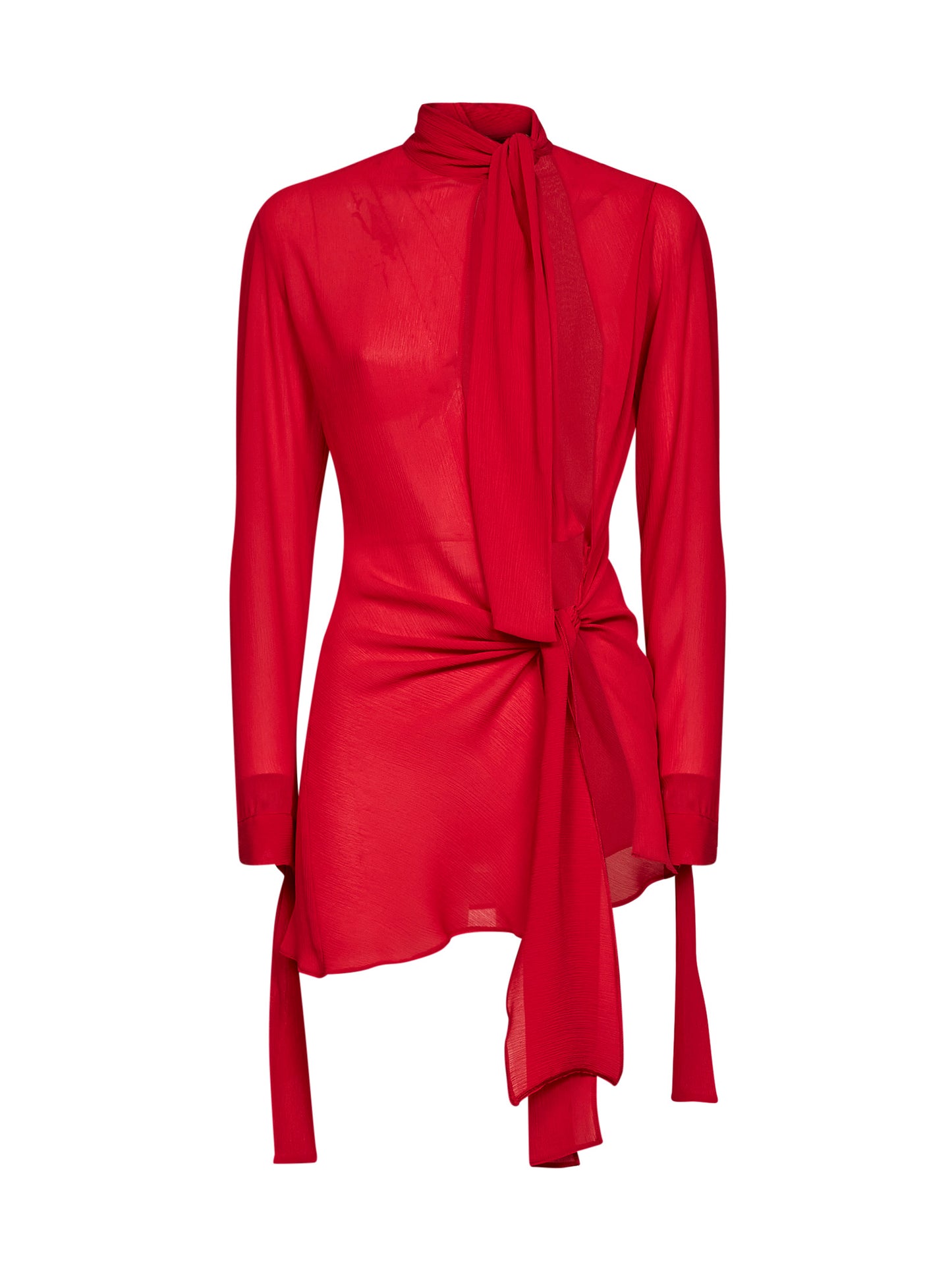 Red chiffon Ava cut-out mini dress