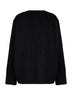 Black fleece sweater with asymmetric neckline