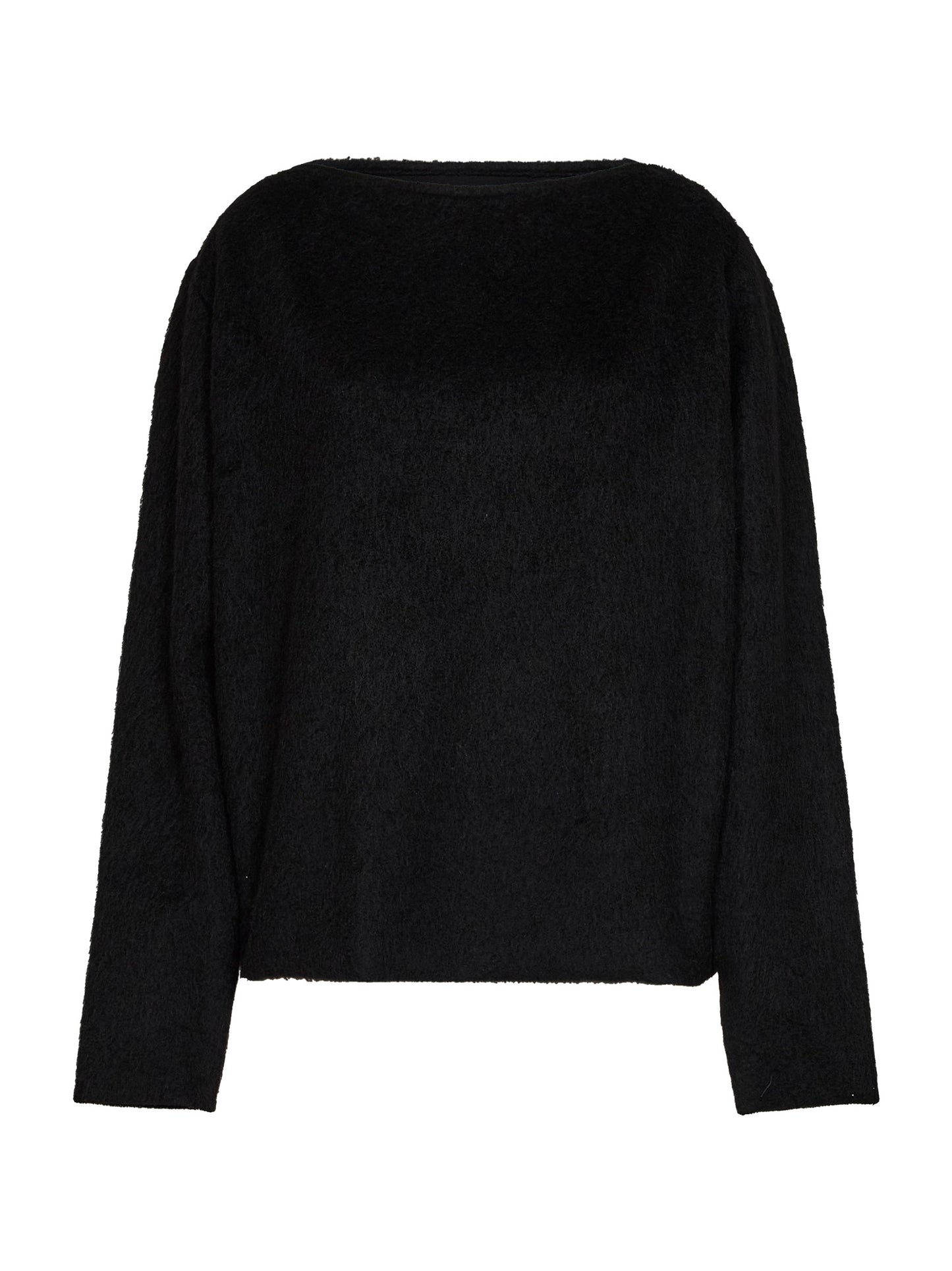 Maglia in pile nero con dettaglio gioiello