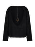 Maglia in pile nero con dettaglio gioiello