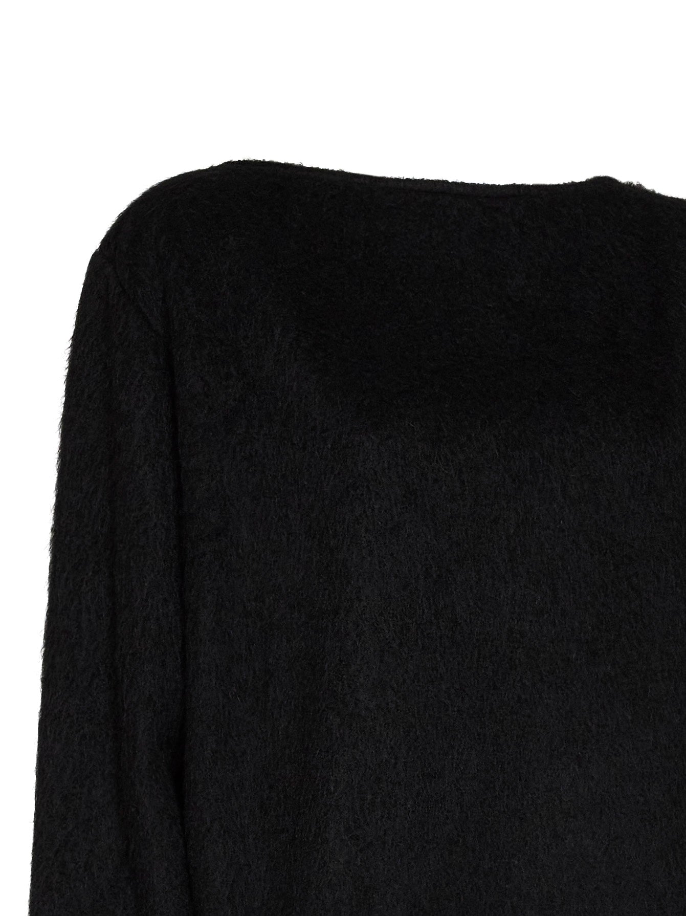 Maglia in pile nero con dettaglio gioiello