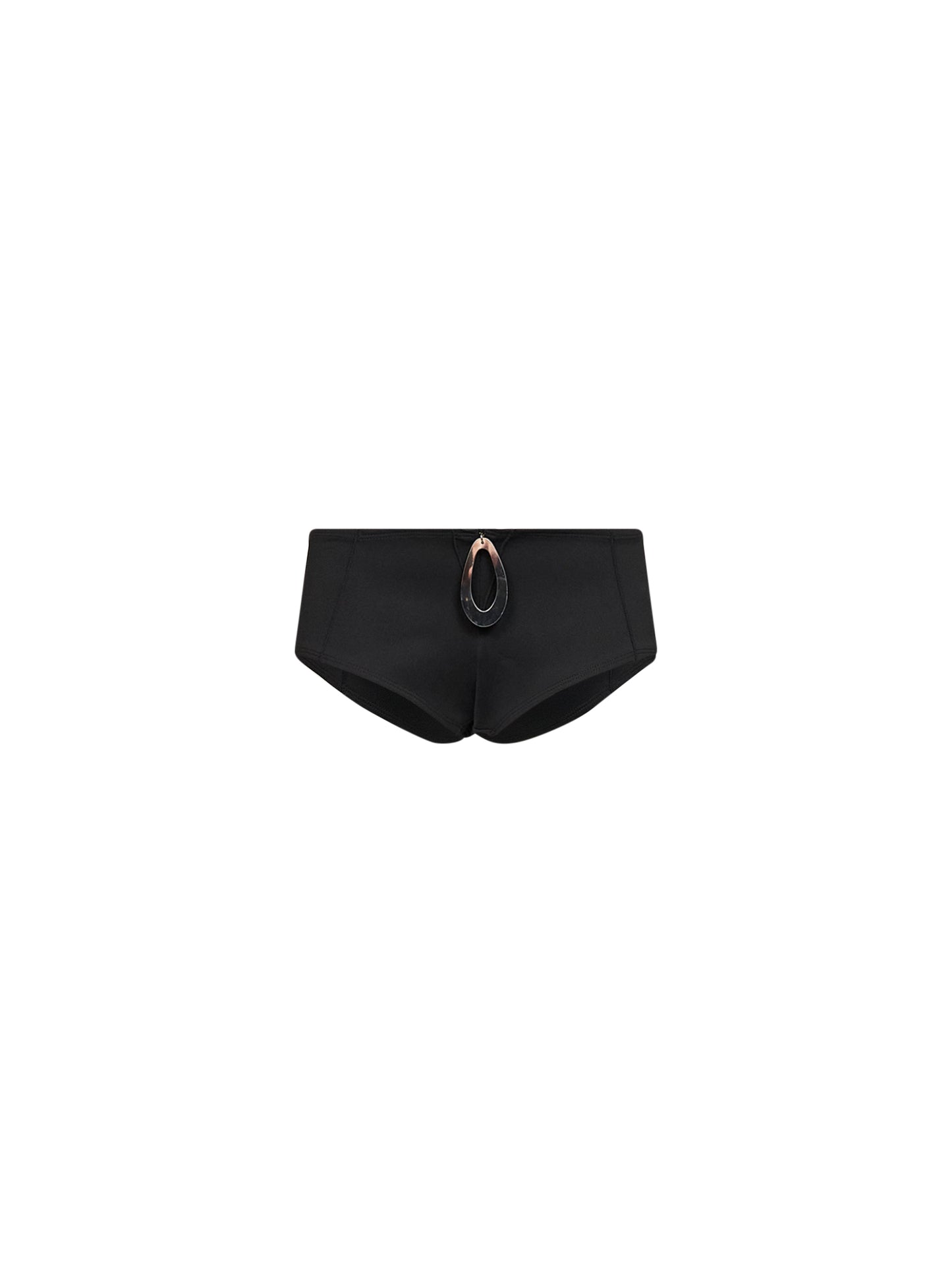Shorts culotte Mela in jersey nero con dettaglio gioiello<BR/>