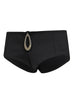 Shorts culotte Mela in jersey nero con dettaglio gioiello<BR/>