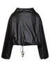 Black faux-leather Spazi bomber jacket with jeweled details