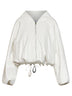 White faux-leather Spazi bomber jacket with jeweled details