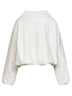 White faux-leather Spazi bomber jacket with jeweled details