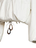 White faux-leather Spazi bomber jacket with jeweled details