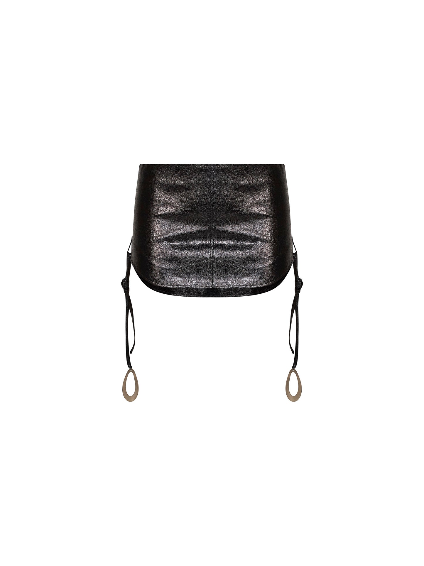 Black stretch waxed faux-leather Frizzante mini skirt