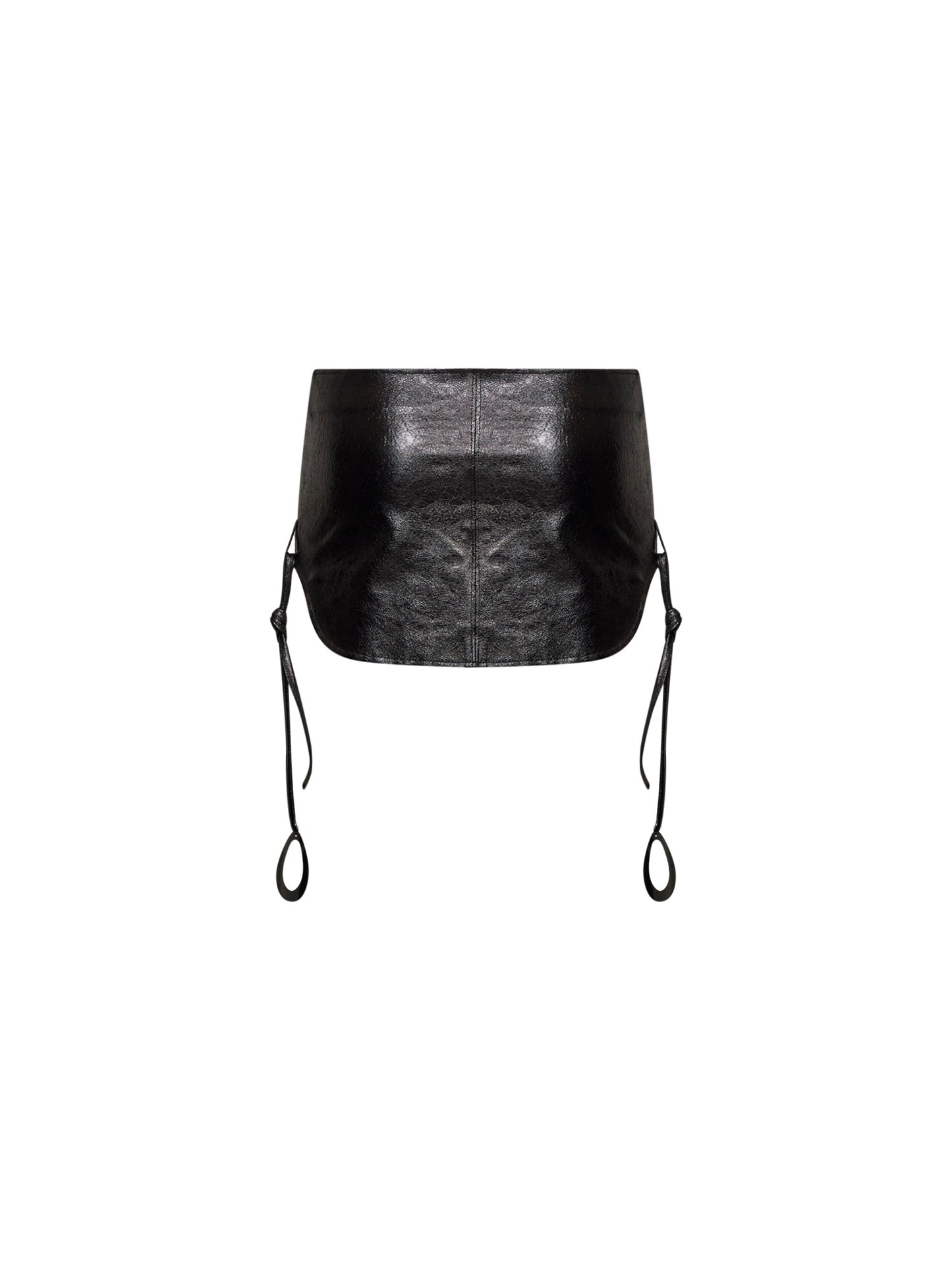 Black stretch waxed faux-leather Frizzante mini skirt