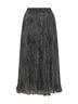 Knickerbocker-print organza midi pleated skirt
