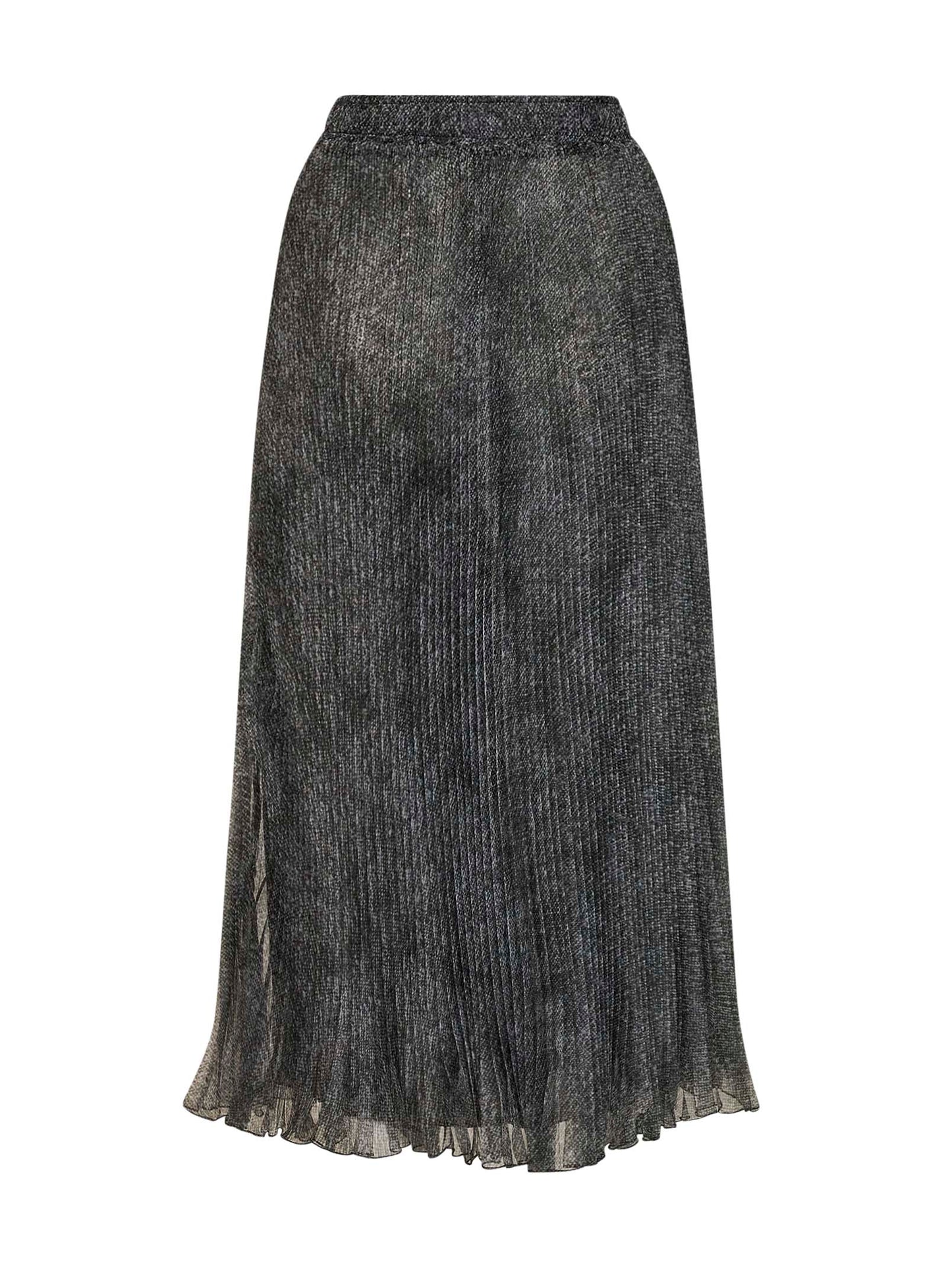 Knickerbocker-print organza midi pleated skirt