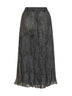 Knickerbocker-print organza midi pleated skirt