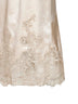 Gonna midi in raso di seta beige con inserti in pizzo