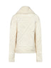Ivory knit wool jacket with suede inserts