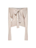 Almond cashmere knit cardigan with bow