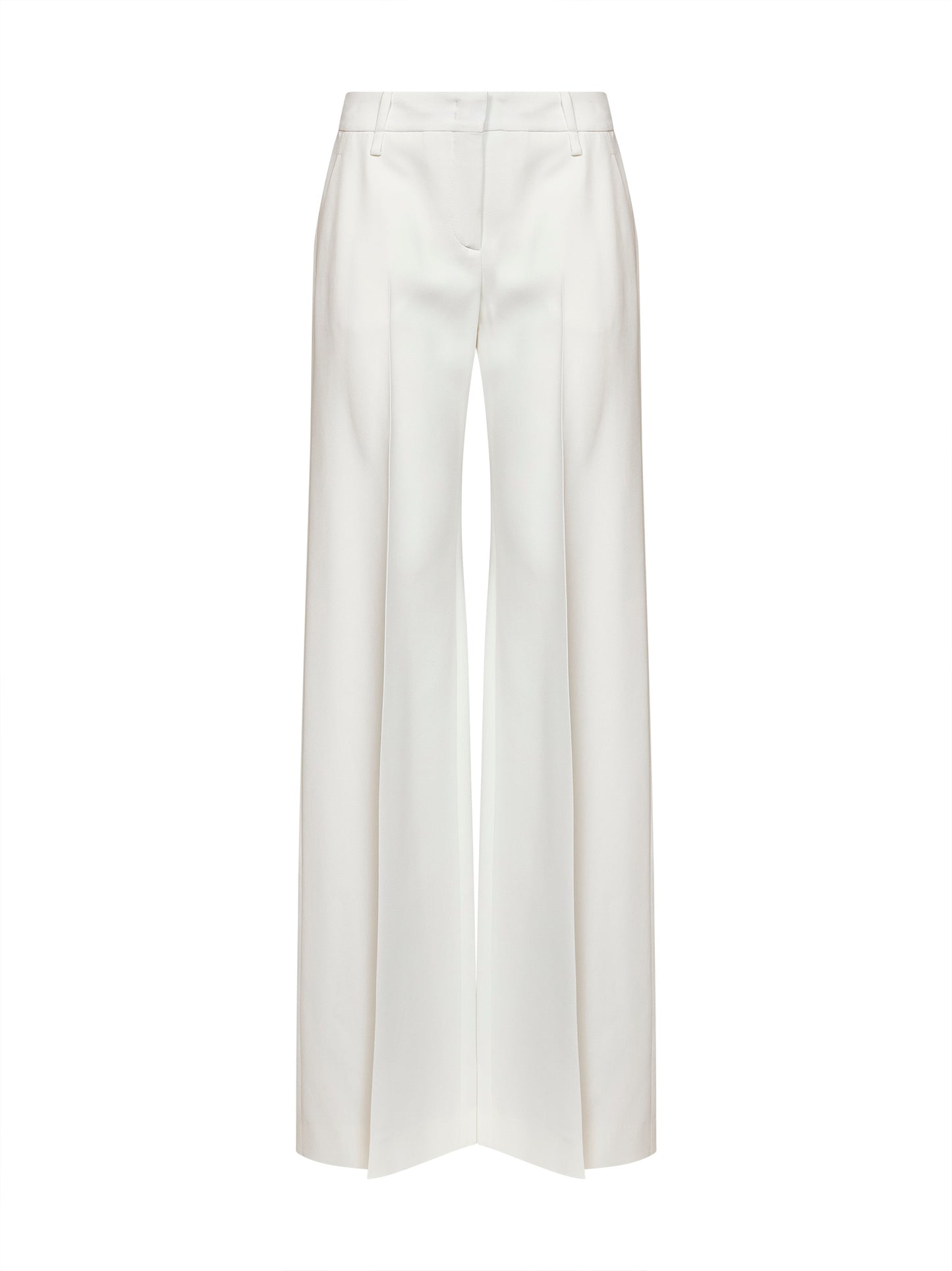 Pantaloni bootcut in interlock bianco<BR/>
