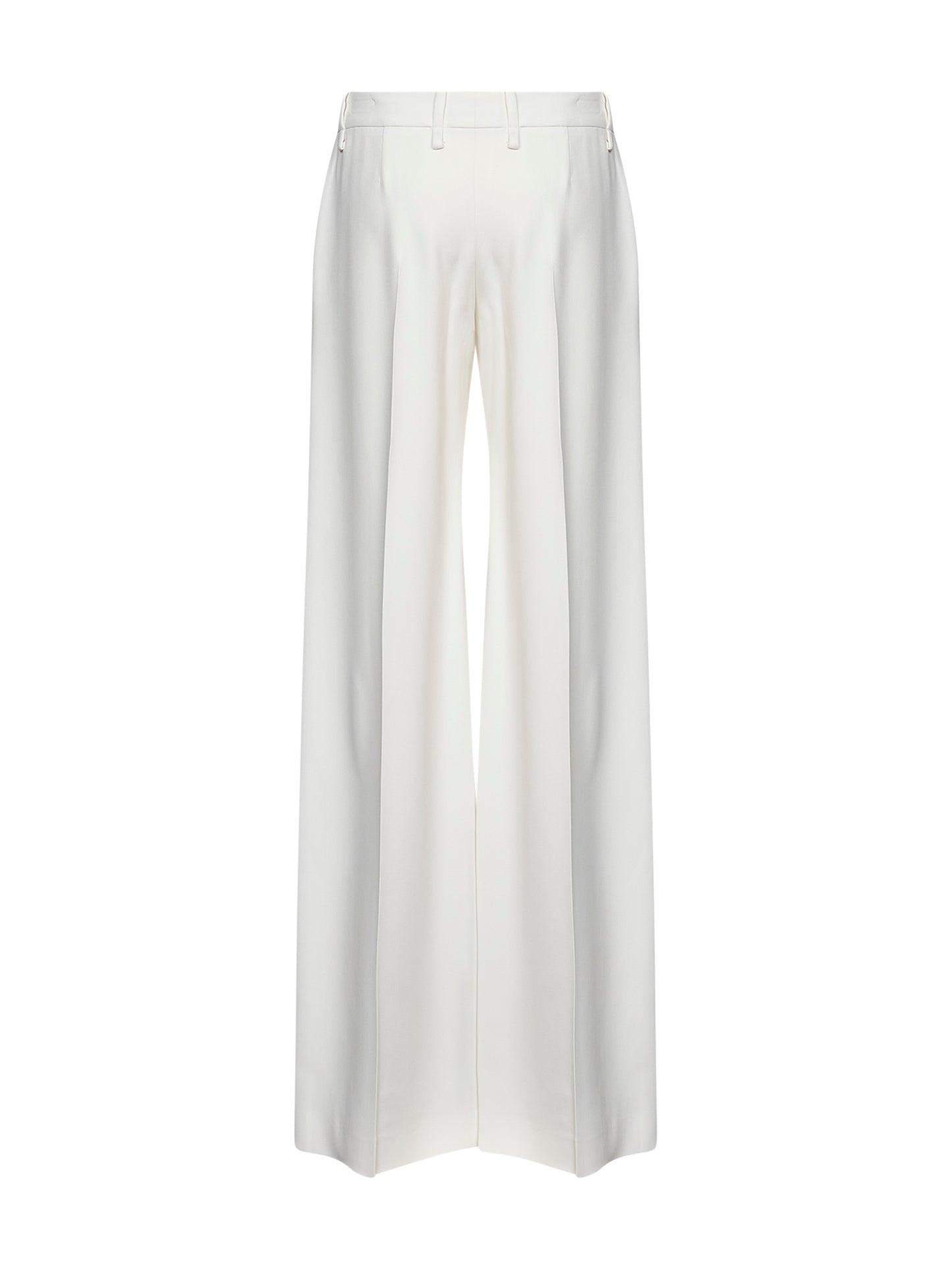 Pantaloni bootcut in interlock bianco<BR/>