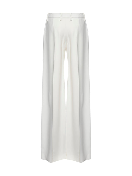 White interlock bootcut trousers