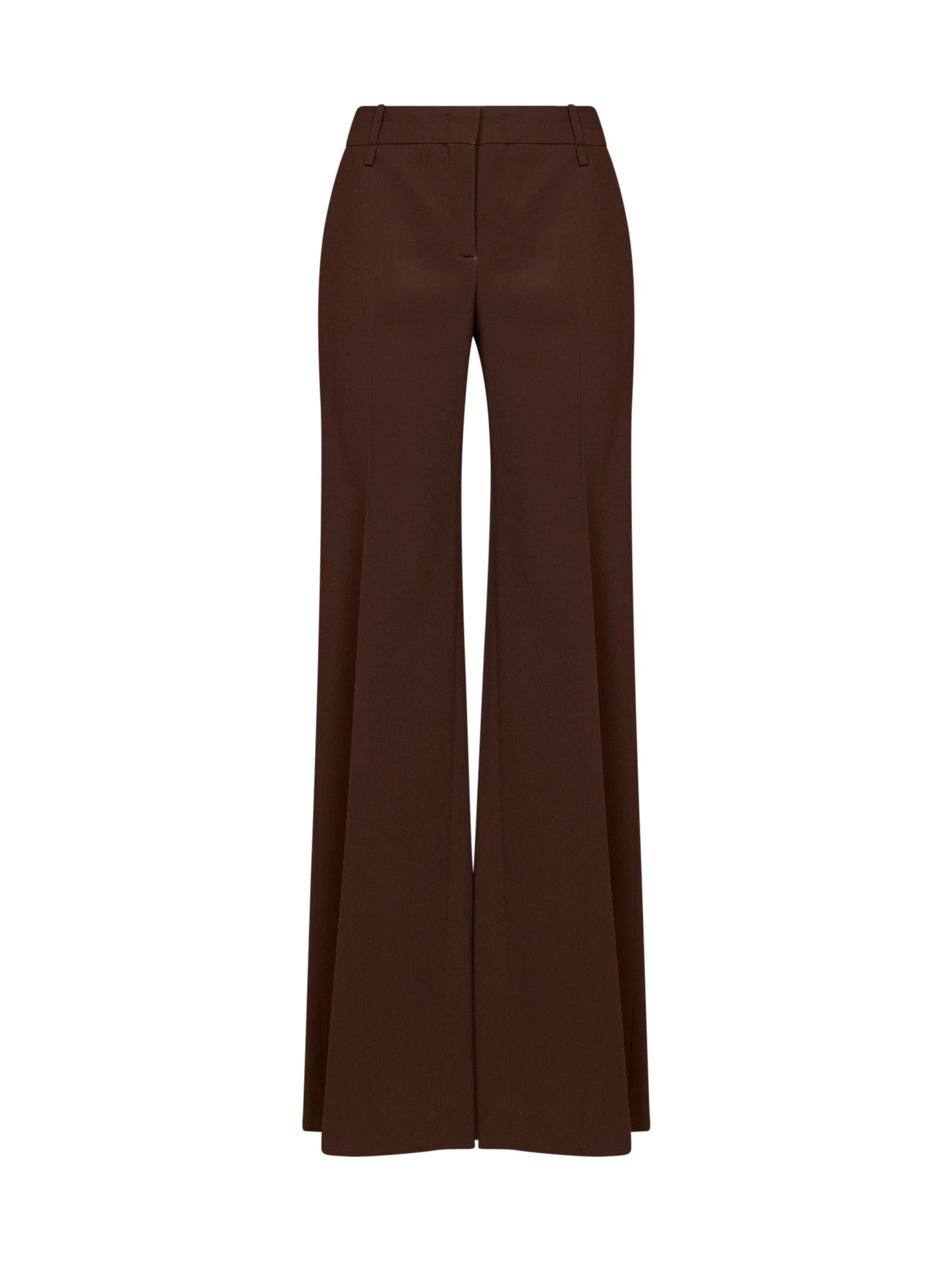 Pantaloni bootcut in interlock castagna