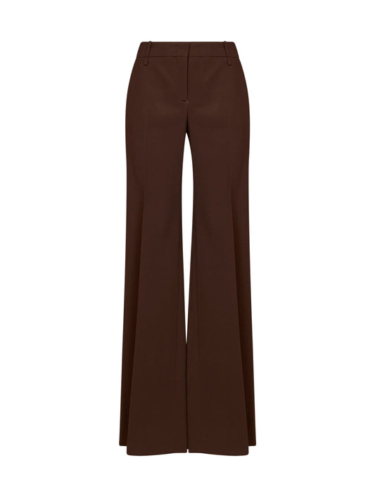 Chestnut interlock bootcut trousers