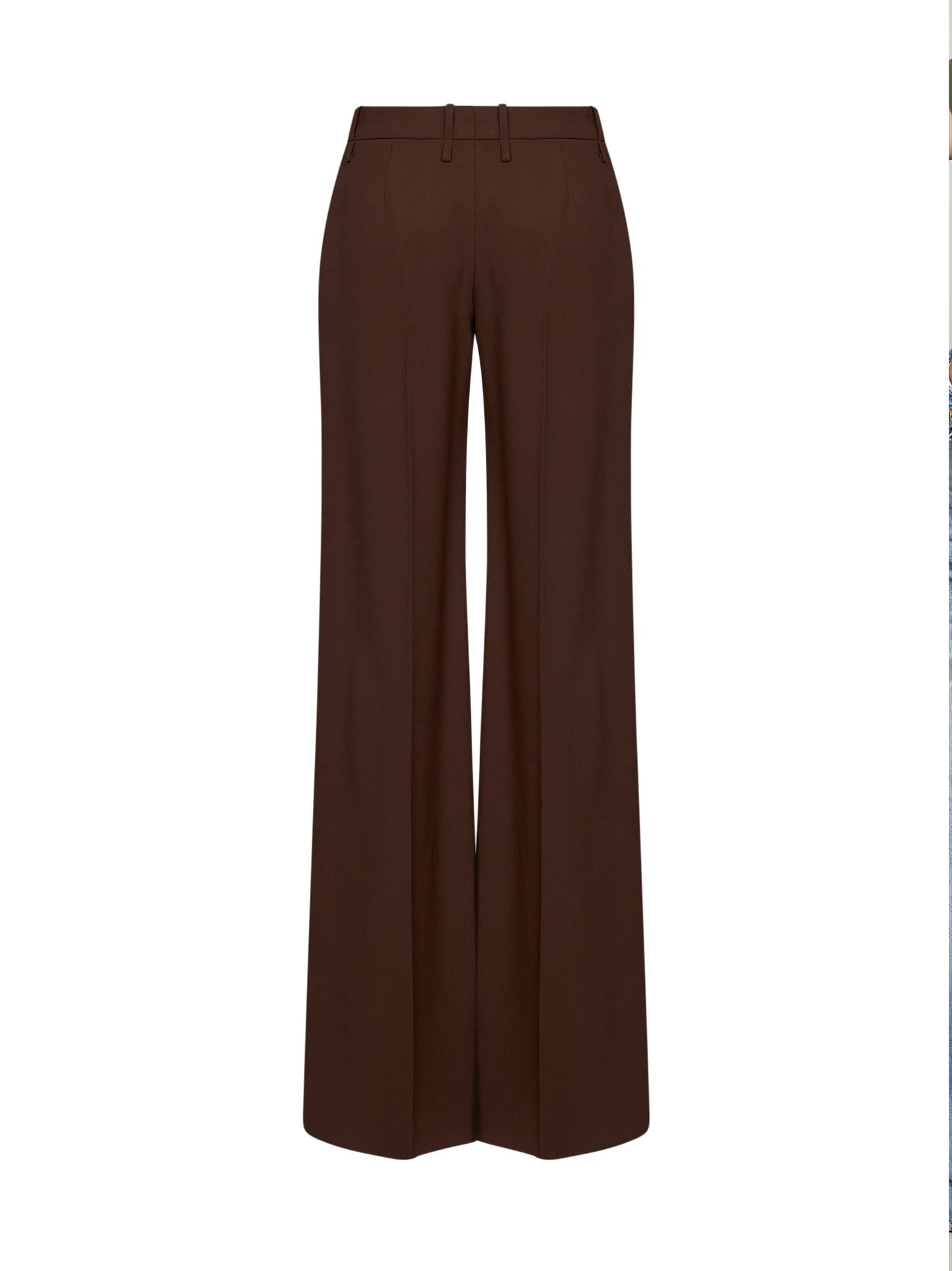 Pantaloni bootcut in interlock castagna