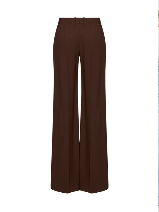 Chestnut interlock bootcut trousers