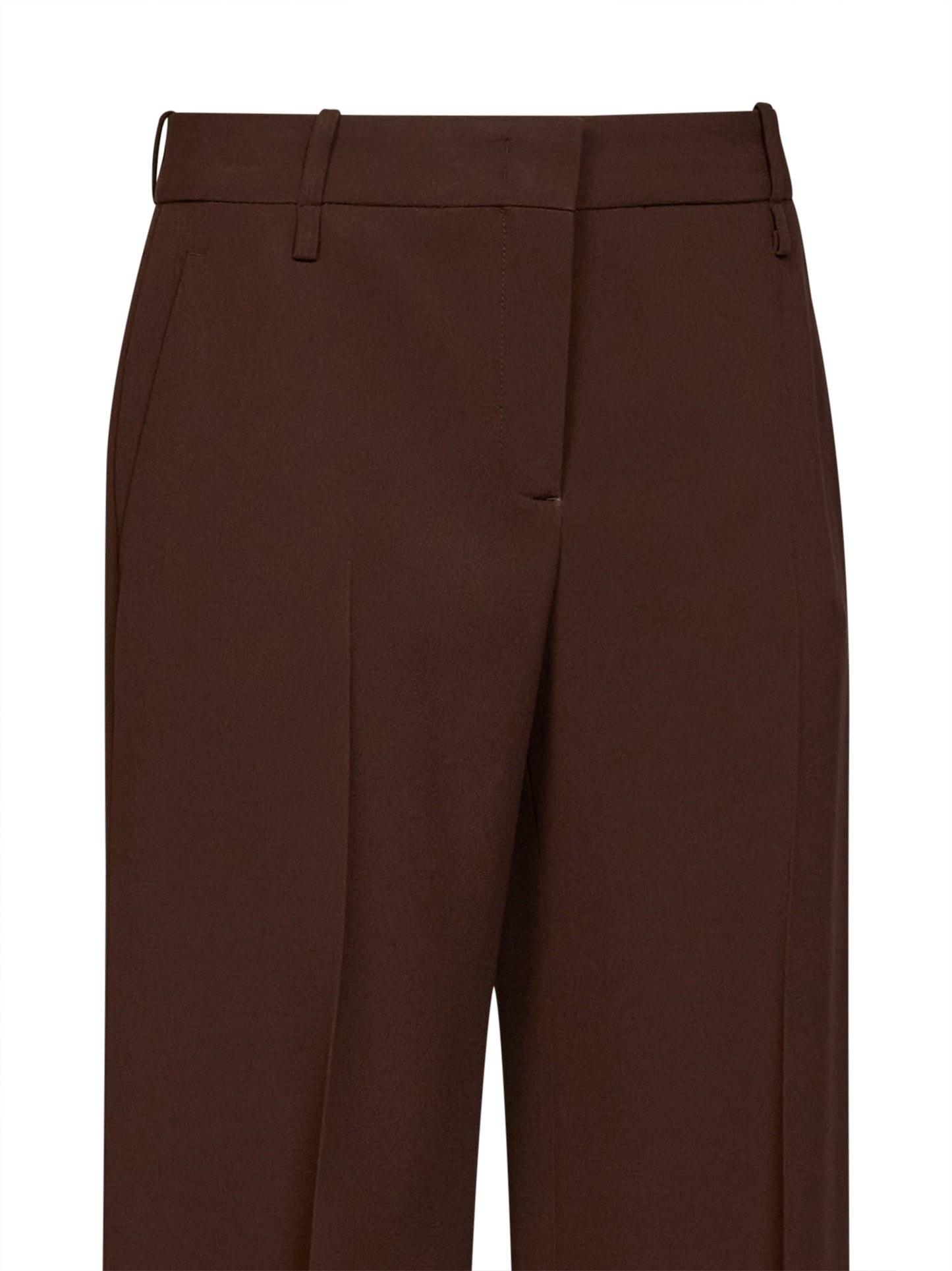 Pantaloni bootcut in interlock castagna