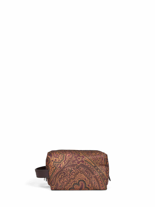 Brown small pouch with handle