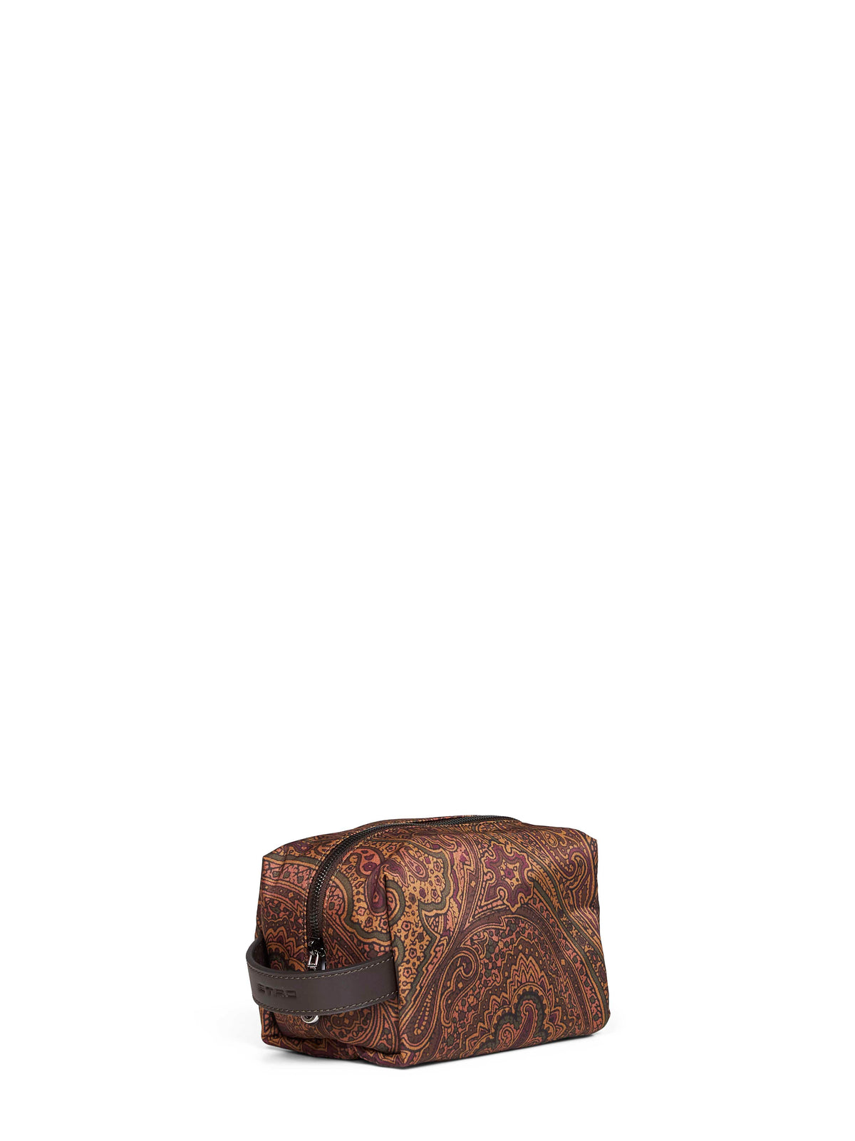 Pouch piccola con manico marrone