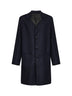 Navy blue wool blend reversible coat