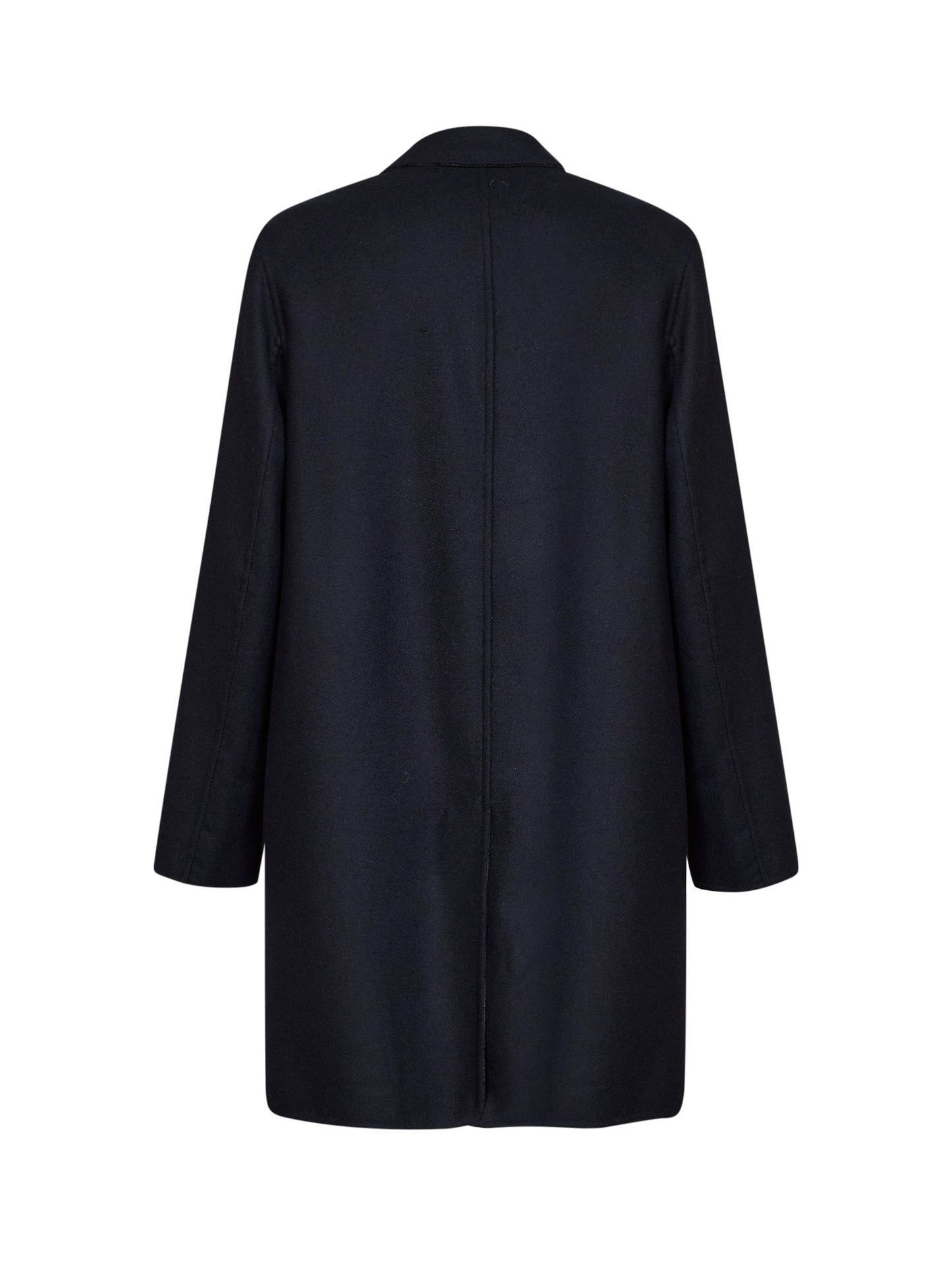 Navy blue wool blend reversible coat